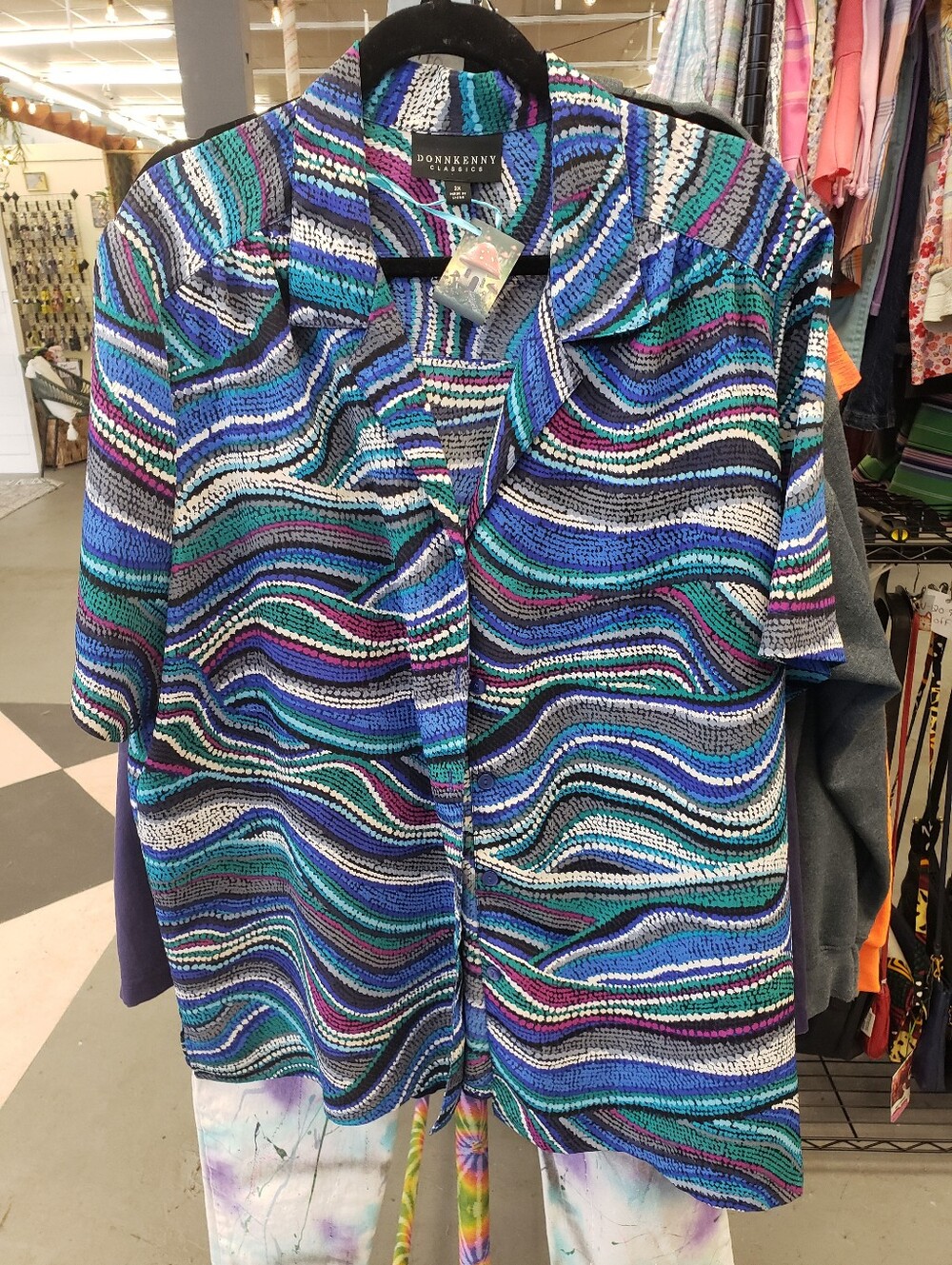 Vintage 1990s 90s Abstract Blouse